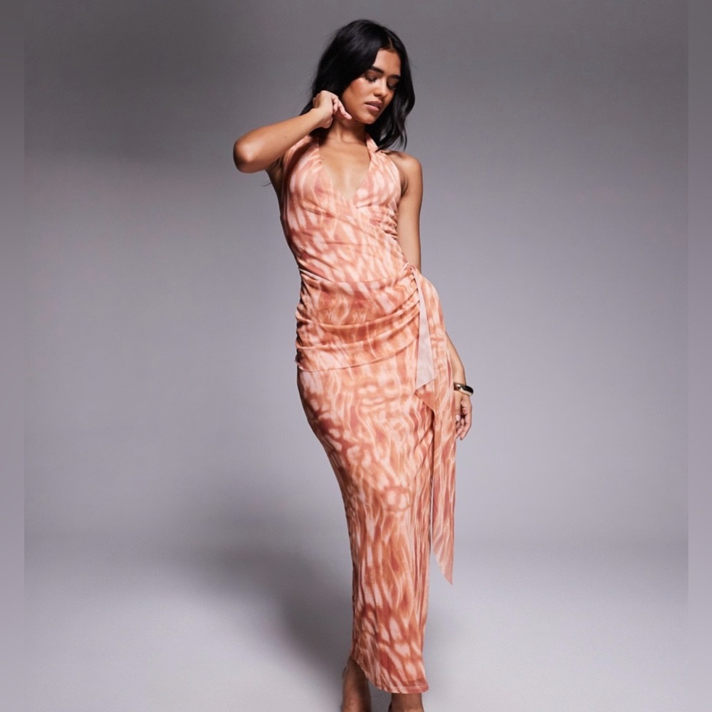 ASOS mesh halterneck midi dress Size 2 US